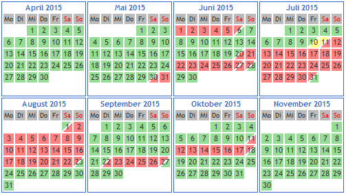 Belegungskalender ansehen ...